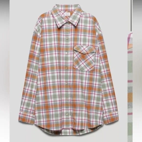 Aritzia Wilfred Free Multi-color Marta Button-Up Flannel - Picture 1 of 7